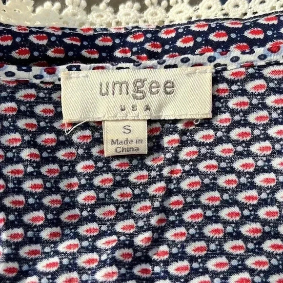 Umgee Boho Multi Design Blouse Size S - Picture 4 of 5
